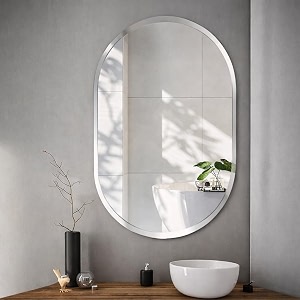 vanity mirror glass bathroom wall - home decor plain mirror for bedroom living room makeup room hall dressing room washbasin rectangular shape size 18 x 24 inch unframed