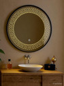 Khushi Decors Wall Decor LED Mirror Glass with Touch Sensor for Home Size - 21x21 Inch Bathroom Mirror