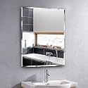 Wall Mirror Glass Rectangle Mirrors - Makeup Mirror Aaina for Restaurant, Hotel, Bathroom, Bedroom Living Room, Wash Basin – Silver (16x20 Inch)