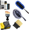 khushmogalhub 6Pcs Microfiber Car Cleaning Kit for Full Interior and Exterior Car Wash Kit Combo