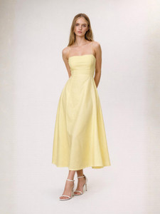 khushpehno Women Fit and Flare Yellow Maxi