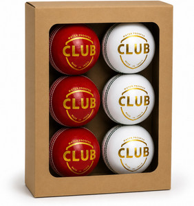 KHX ENTERPRISES 3RED3WHITE Cricket Leather Ball