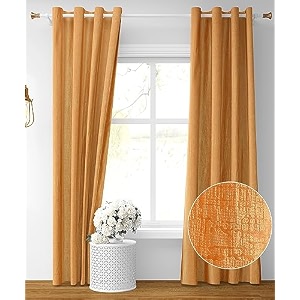 kiara creations premium room darkening embossed texture solid curtains 5 feet window pack of 1 gold