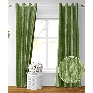 kiara creations premium room darkening embossed texture solid curtains 6 feet window pack of 1 green