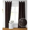 Kiara Creations Premium Room Darkening Embossed Texture Solid Curtains 5 Feet Window, Pack of 1, Brown