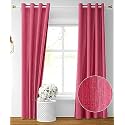 Kiara Creations Premium Room Darkening Embossed Texture Solid Curtains 10 Feet Long Door, Pack of 1, Pink