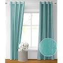 Kiara Creations Premium Room Darkening Embossed Texture Solid Curtains 8 Feet Long Door, Pack of 1, Sky