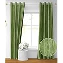 Kiara Creations Premium Room Darkening Embossed Texture Solid Curtains 10 Feet Long Door, Pack of 1, Green