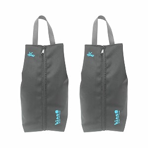 kiash shoe storage organizer bag with one zipper for traveling portable pouch waterproof lightweight polyester fabric for men and women - grey - pack of 2