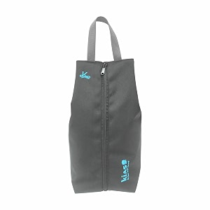 kiash shoe storage organizer bag with one zipper for traveling portable pouch waterproof lightweight polyester fabric for men and women - grey - pack of 1