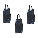 KIASH Shoe Storage Organizer Bag with One Zipper for Traveling, Portable Pouch, Waterproof Lightweight Polyester Fabric for Men and Women - Black - Pack of 3