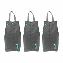 KIASH Shoe Storage Organizer Bag with One Zipper for Traveling, Portable Pouch, Waterproof Lightweight Polyester Fabric for Men and Women - Grey - Pack of 3