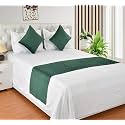 KIB 200 TC Green Velvet Usey Quilting Bedsheet Runner Set 18x96 Inch