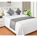 KIB 200 TC Light Grey Velvet Quilting Bedsheet Runner Set 18x96 Inch