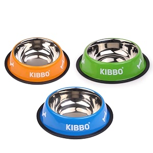 food grade stainless steel dog and cat bowl anti skid water amp food feeding pet bowl premium amp vibrant colors750 ml printfor small medium large pet breedsmulticolorpack of 3
