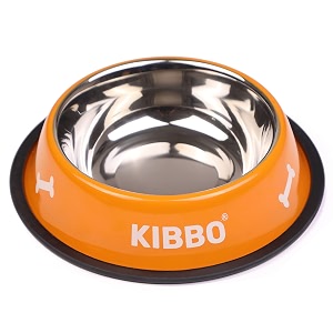 food grade stainless steel dog and cat bowl anti skid water amp food feeding pet bowl premium amp vibrant colors750 ml printedfor small medium large pet breedsorangepack of 1