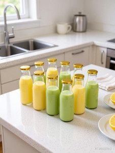 Kichan Transparent Glass Bottles for Milk Water