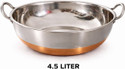 KICHENLY Copper Bottom Stainless Steel Kadhai Pot