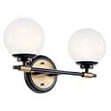 Kichler Benno 2-Light Bathroom Vanity Light, Black