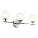 Kichler Benno 3-Light Bathroom Vanity Light, Polished Nickel