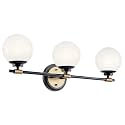 Kichler Benno 3-Light Bathroom Vanity Light, Black