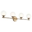 Kichler Benno 4-Light Bathroom Vanity Light, Champagne Bronze