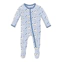 KicKee Baby &amp; Toddler Zipper Footie – Ultra-Soft Viscose from Bamboo Pajamas with Flip Paws &amp; Grips