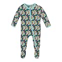 KicKee Baby &amp; Toddler Zipper Footie – Ultra-Soft Viscose from Bamboo Pajamas with Flip Paws &amp; Grips