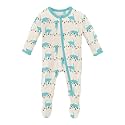 KicKee Baby &amp; Toddler Zipper Footie – Ultra-Soft Viscose from Bamboo Pajamas with Flip Paws &amp; Grips