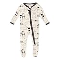 KicKee Baby &amp; Toddler Zipper Footie – Ultra-Soft Viscose from Bamboo Pajamas with Flip Paws &amp; Grips