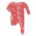 KicKee Pants Print Footie with Zipper, Fitting Long Sleeve Pajama Baby Bodysuit, Ultra Soft Everyday One Piece Loungewear
