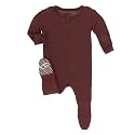 KicKee Pants Print Footie with Zipper, Fitting Long Sleeve Pajama Baby Bodysuit, Ultra Soft Everyday One Piece Loungewear