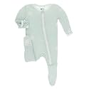 KicKee Pants Print Footie with Zipper, Fitting Long Sleeve Pajama Baby Bodysuit, Ultra Soft Everyday One Piece Loungewear