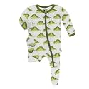 KicKee Pants Print Footie with Zipper, Fitting Long Sleeve Pajama Baby Bodysuit, Ultra Soft Everyday One Piece Loungewear