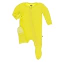 KicKee Pants Print Footie with Zipper, Fitting Long Sleeve Pajama Baby Bodysuit, Ultra Soft Everyday One Piece Loungewear