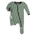KicKee Pants Print Footie with Zipper, Fitting Long Sleeve Pajama Baby Bodysuit, Ultra Soft Everyday One Piece Loungewear