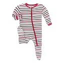 KicKee Pants Print Footie with Zipper, Fitting Long Sleeve Pajama Baby Bodysuit, Ultra Soft Everyday One Piece Loungewear