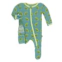 KicKee Pants Print Footie with Zipper, Fitting Long Sleeve Pajama Baby Bodysuit, Ultra Soft Everyday One Piece Loungewear