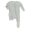 KicKee Pants Print Footie with Zipper, Fitting Long Sleeve Pajama Baby Bodysuit, Ultra Soft Everyday One Piece Loungewear
