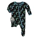 KicKee Pants Print Footie with Zipper, Fitting Long Sleeve Pajama Baby Bodysuit, Ultra Soft Everyday One Piece Loungewear