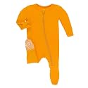 KicKee Pants Print Footie with Zipper, Fitting Long Sleeve Pajama Baby Bodysuit, Ultra Soft Everyday One Piece Loungewear