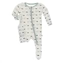 KicKee Pants Print Footie with Zipper, Fitting Long Sleeve Pajama Baby Bodysuit, Ultra Soft Everyday One Piece Loungewear