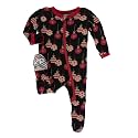 KicKee Pants Print Footie with Zipper, Fitting Long Sleeve Pajama Baby Bodysuit, Ultra Soft Everyday One Piece Loungewear