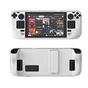 Kickstand Case for Steam Full, Fit, Comfortable Grip with Fingerprint Proof, Compatible with Game Handhelds (Ceramic White)