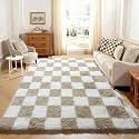KICMOR 5x7 Beige and Cream White Area