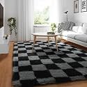 KICMOR Area Rugs for Bedroom Black and