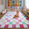 KICMOR Checkered Rug 8x10 for Living Room