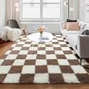 KICMOR Living Room Rug 5x8 Brown and