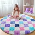KICMOR Purple Rainbow Round Rugs 5ft for