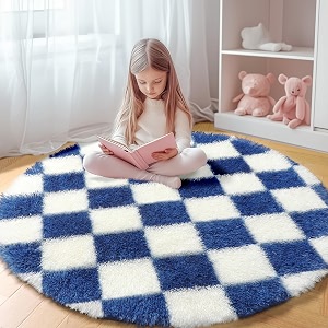KICMOR Round Rug 4ft for Bedroom Soft